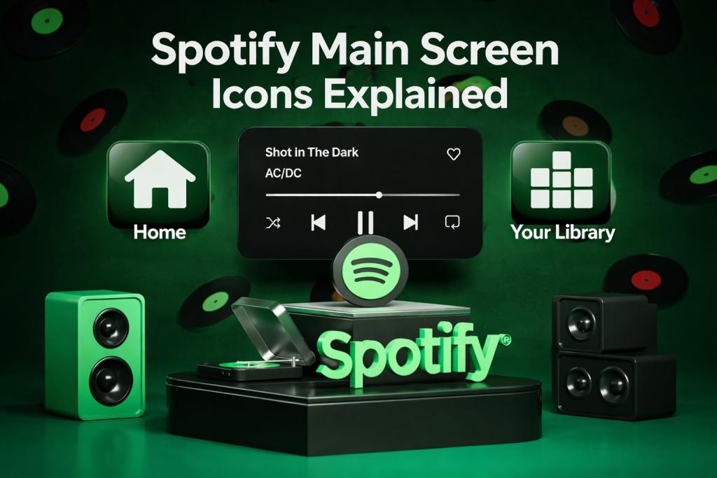 Spotify Main Screen Icons Explained
