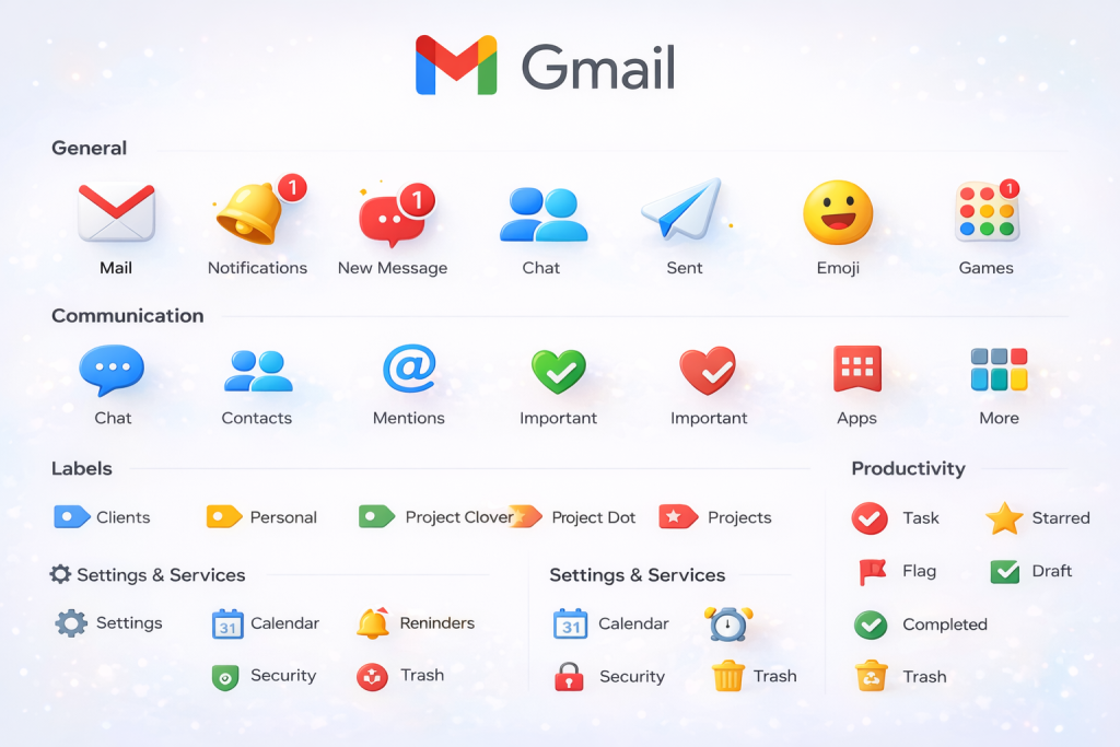 Icons on the Gmail Toolbar

